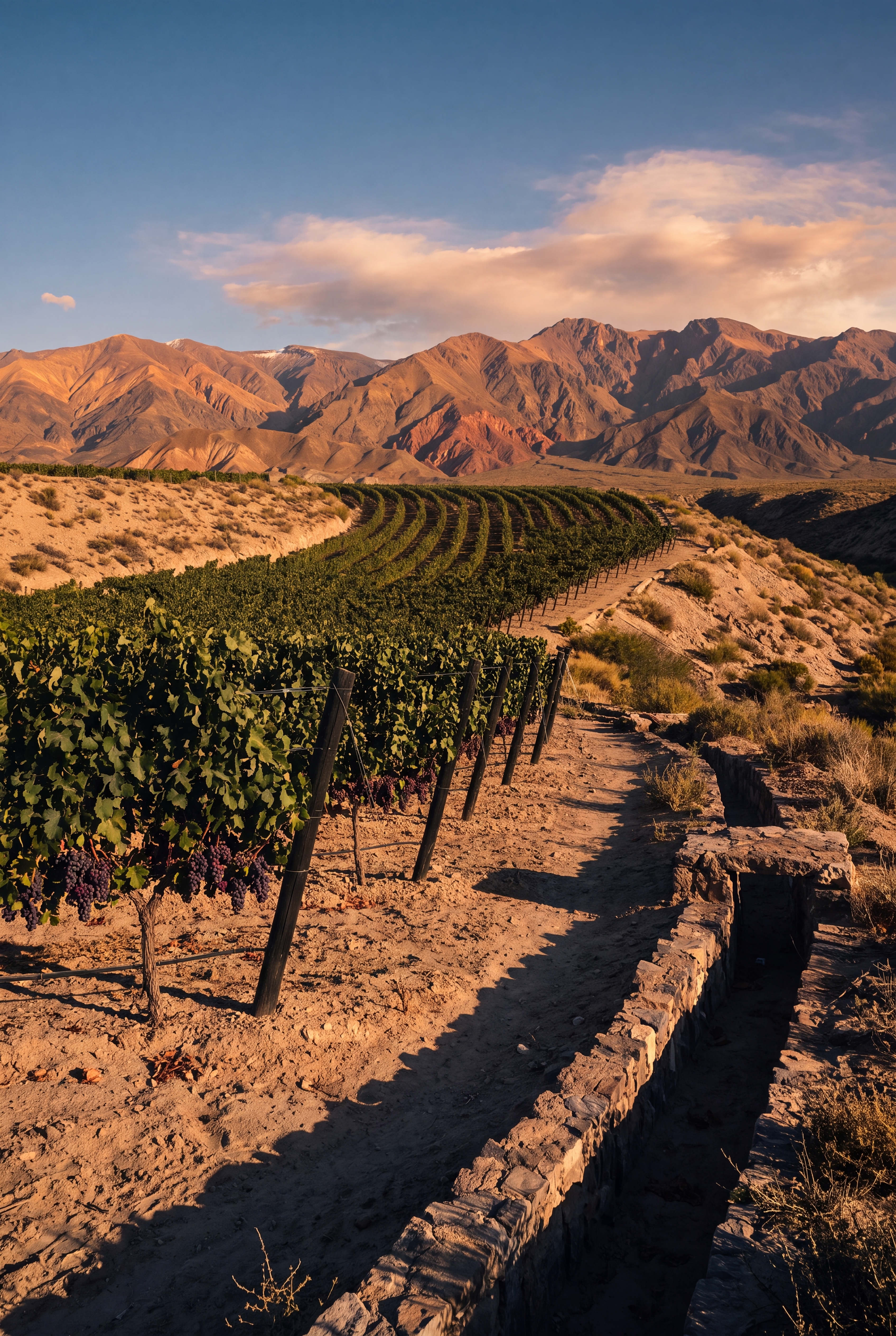 Viñedo de altura y suelo pedregoso
